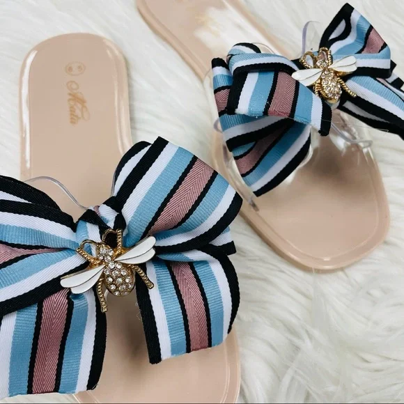 Nude jelly bee bow sandal - Picture 3 of 8